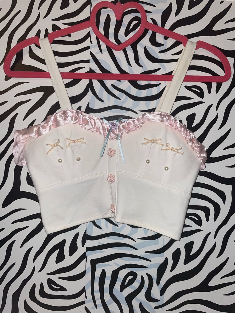 rose & ribbon crop top